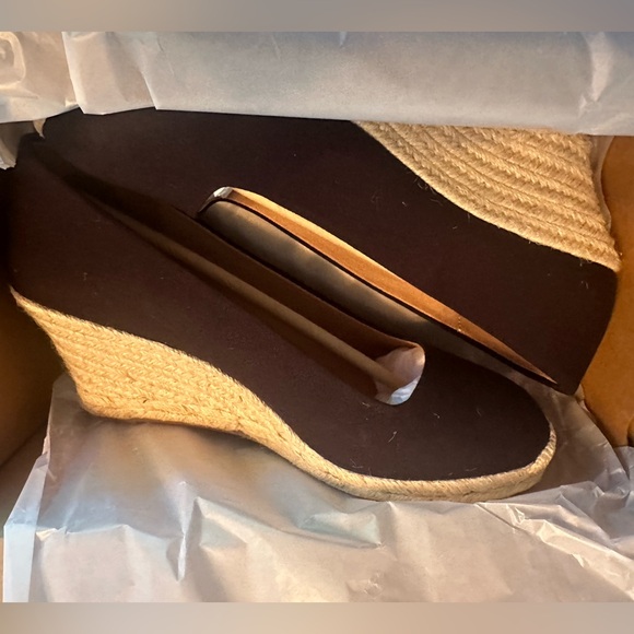J. Crew Black espadrille wedge Size 10 - Picture 2 of 5